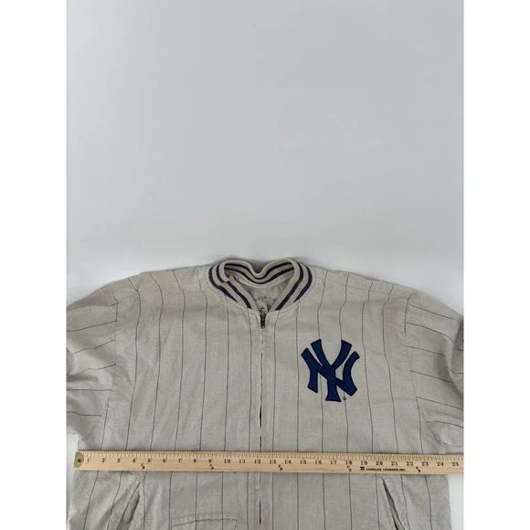 Vtg Mirage 90s Yankees 1961 Jacket Mens L Cooperstown Collection Reversible